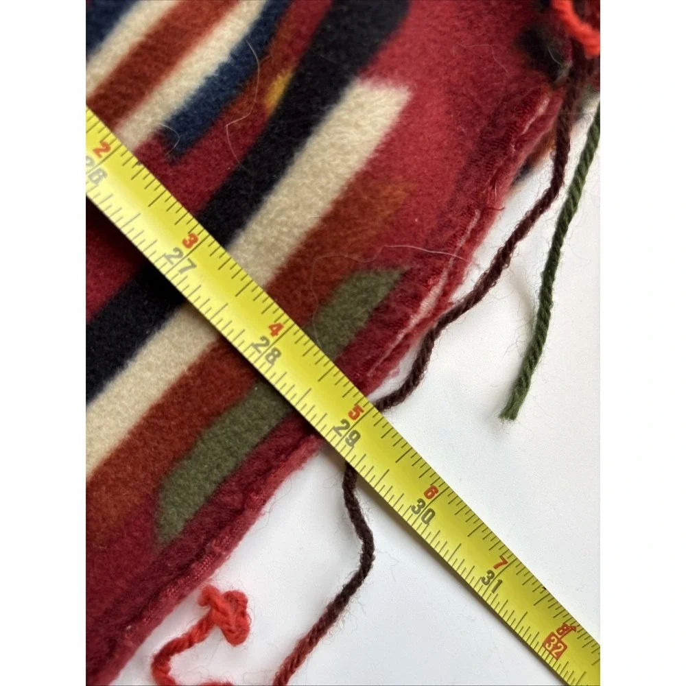 Women's Sante Fe Greca Cape Shawl Wrap Fleece Crocheted Aztec Boho Poncho One Sz